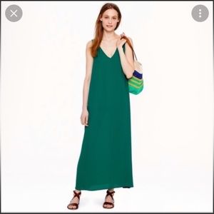 J.Crew emerald green crepe maxi dress size xs